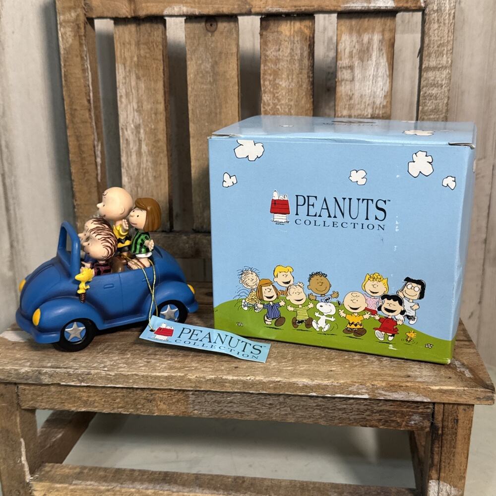 Vintage Westland Peanuts Snoopy And The Gang “On The Road Again” Blue Car